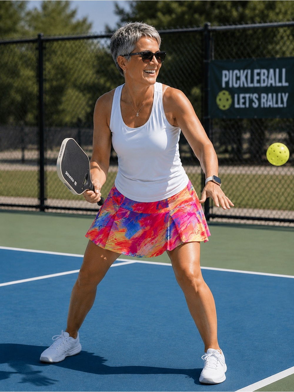Reel Legends Athletic Skort 1X Abstract Tropical Bright Bold Colors Golf Tennis